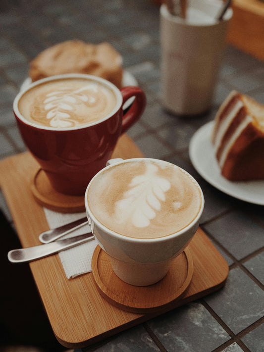 Two cups of organic coffee